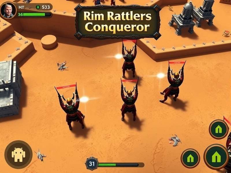 Rim Rattlers Conqueror gameplay screenshot showing strategic battle